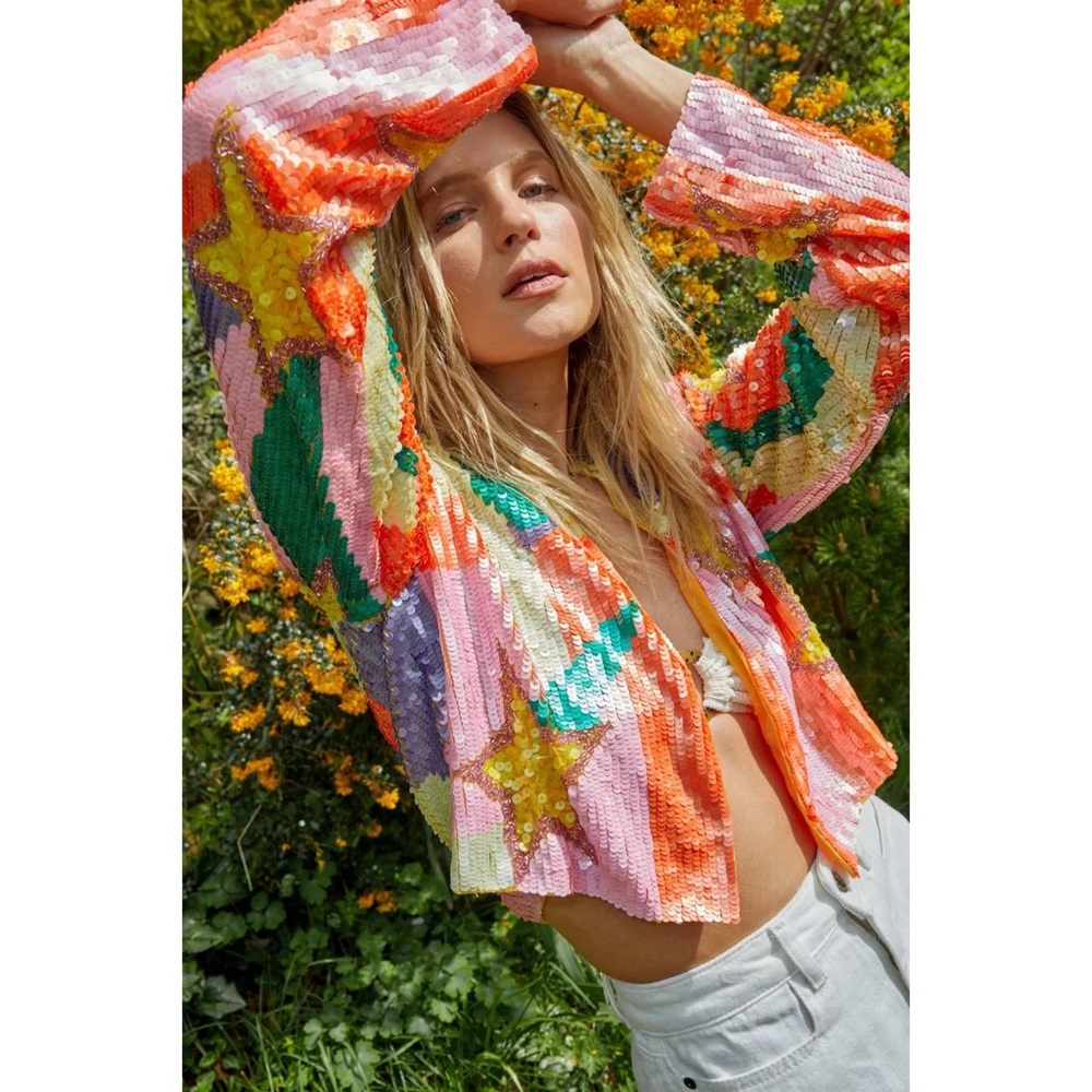 Nasty Gal / NWT Sequin Star And Heart Jacket
